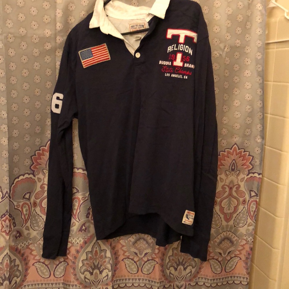 Men’s True Religion Long Sleeve Polo Shirt